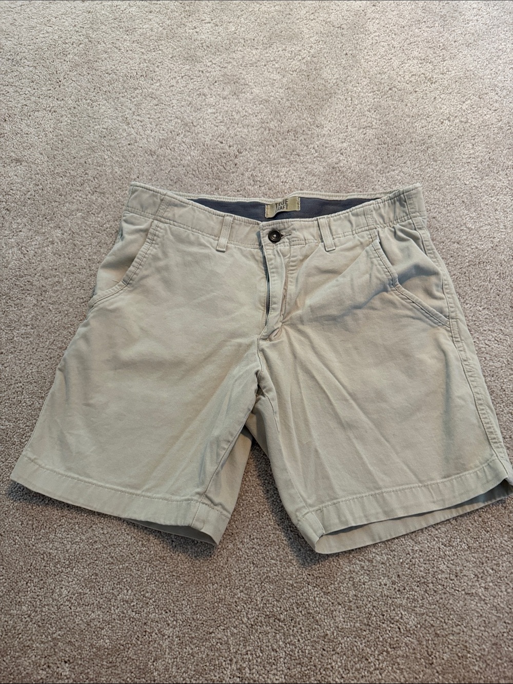 True Craft Light Khaki Flat Front Men's Shorts